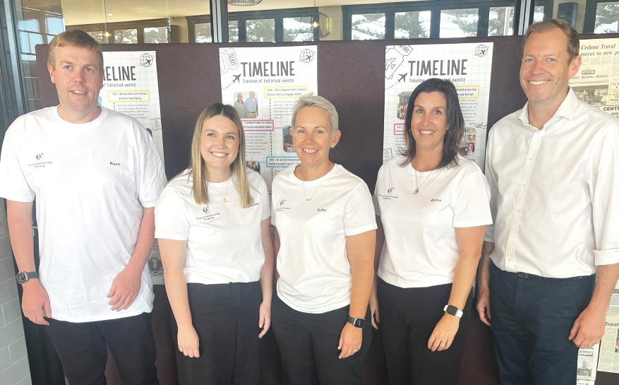 Travel and Cruise Ceduna team and Travellers Choice BDM Tim Bolton